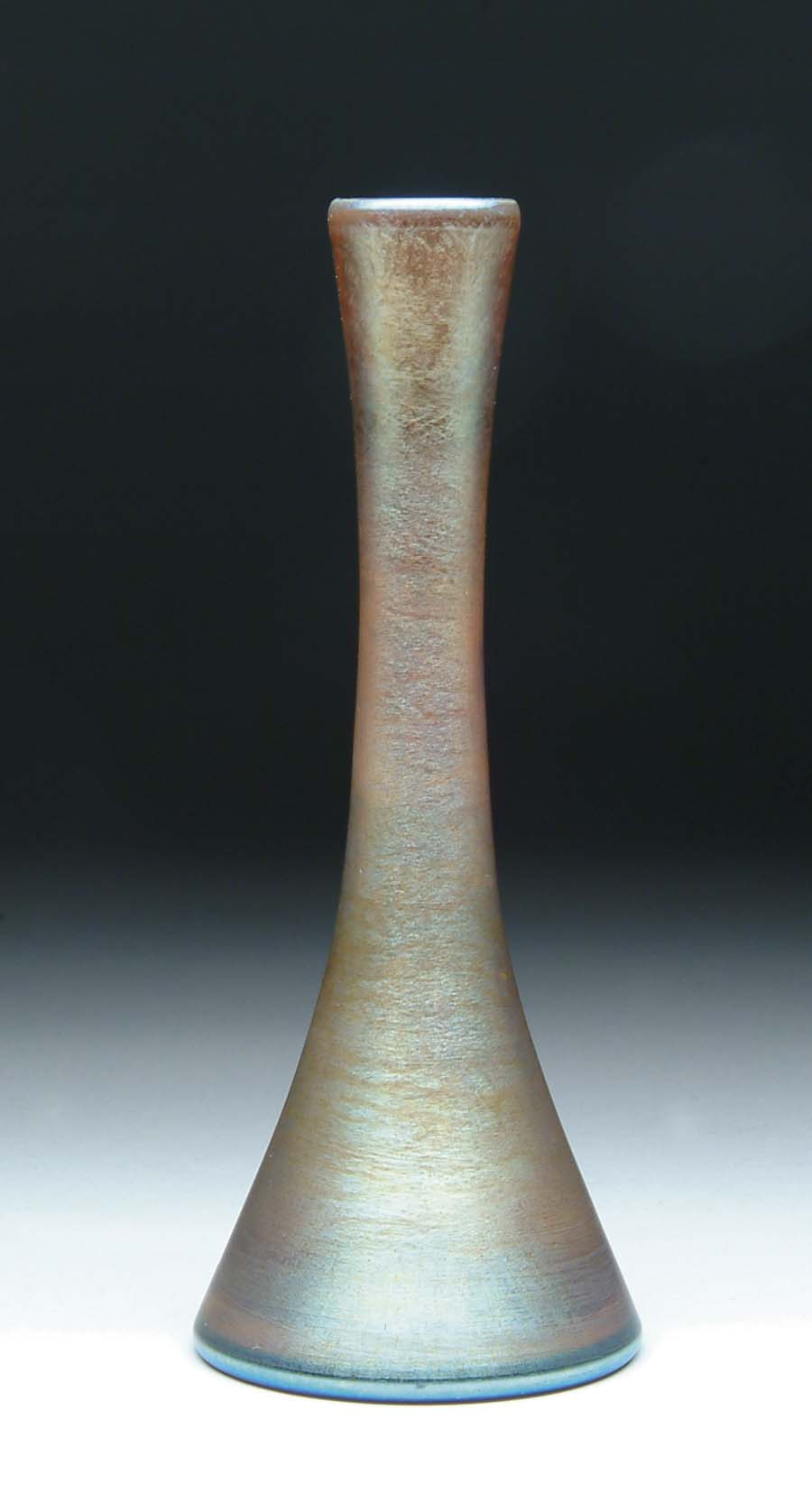 Appraisal: TIFFANY FAVRILE VASE Fine Tiffany vase has platinum gold iridescence