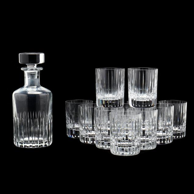 Appraisal: BACCARAT CRYSTAL DECANTER AND TUMBLERS France including a linear pattern