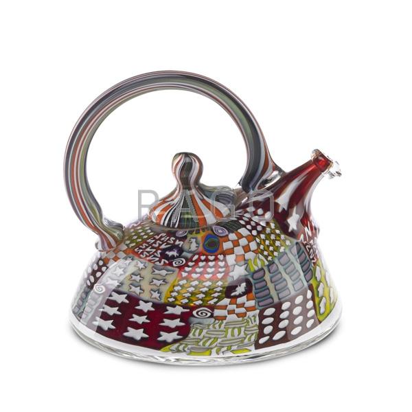 Appraisal: RICHARD MARQUIS Glass Crazy Quilt Teapot Condition Report Excellent condition