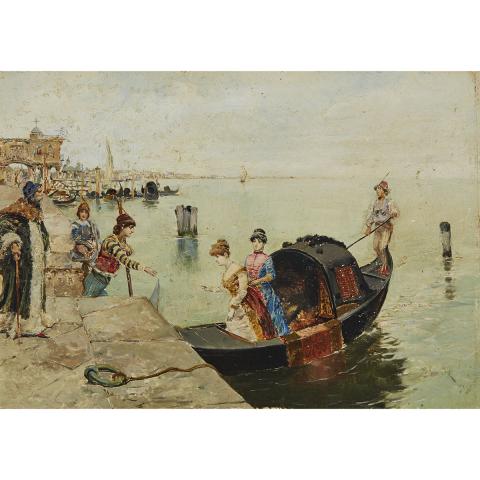 Appraisal: Jose Blanco Coris - VENETIAN SCENE WITH ELEGANTS Spanish Oil