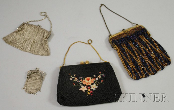 Appraisal: Four Lady's Purses two metal mesh bags one with German