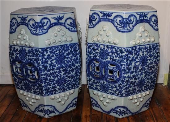 Appraisal: Sale Lot A Pair of Blue and White Ceramic Garden