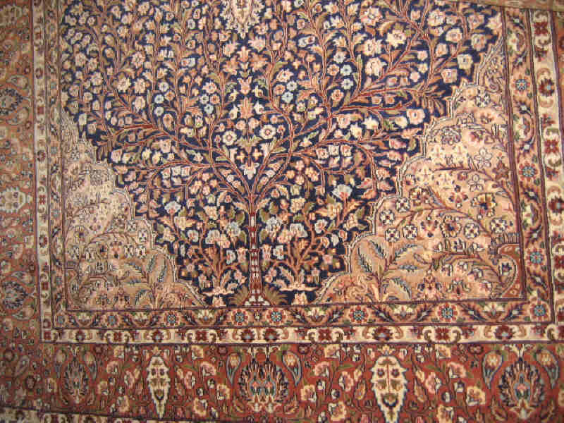 Appraisal: PERSIAN DESIGN AREA RUG The indigo field of floral design