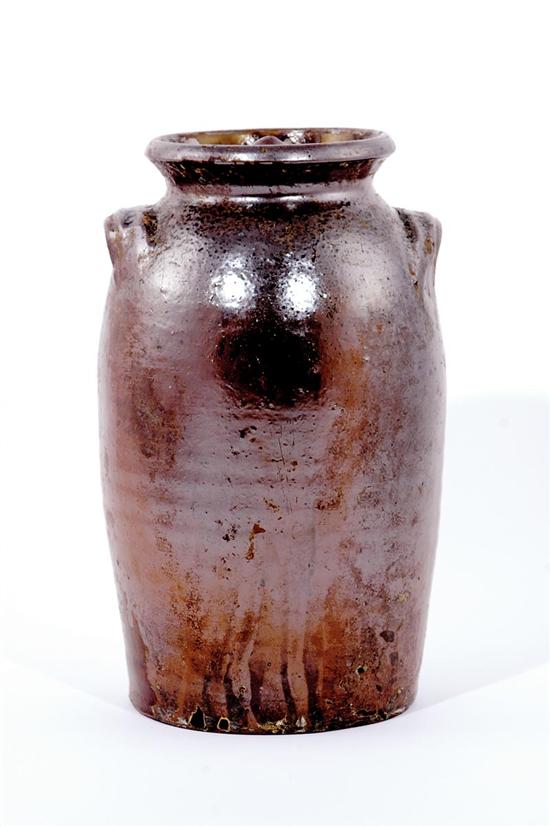 Appraisal: Southern stoneware storage jar Georgia circa Albany slip glaze ovoid