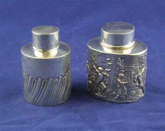 Appraisal: A late Victorian silver circular tea caddy with demi fluted