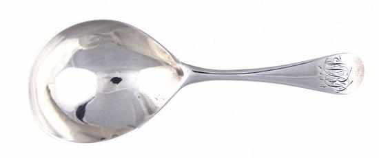 Appraisal: Georgian sterling caddy scoop by Peter and Ann Bateman London