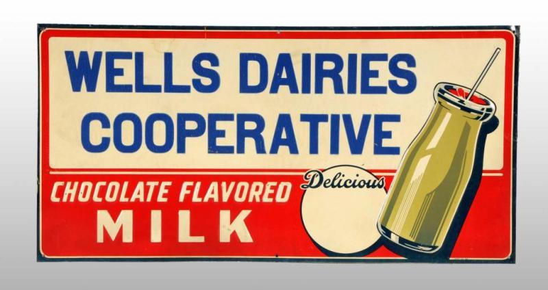 Appraisal: Embossed Tin Well's Dairy Milk Sign Description Circa s Light