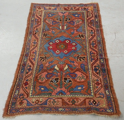 Appraisal: - Colorful Hamadan oriental hall carpet x -