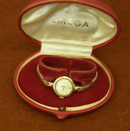 Appraisal: Lady's Omega watch with hallmarked ct gold bracelet