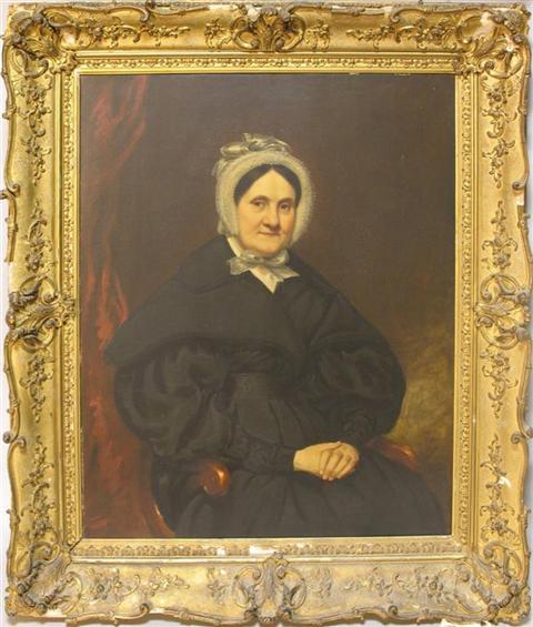 Appraisal: AMERICAN th CENTURY PORTRAIT OF A WOMAN IN BLACK Oil