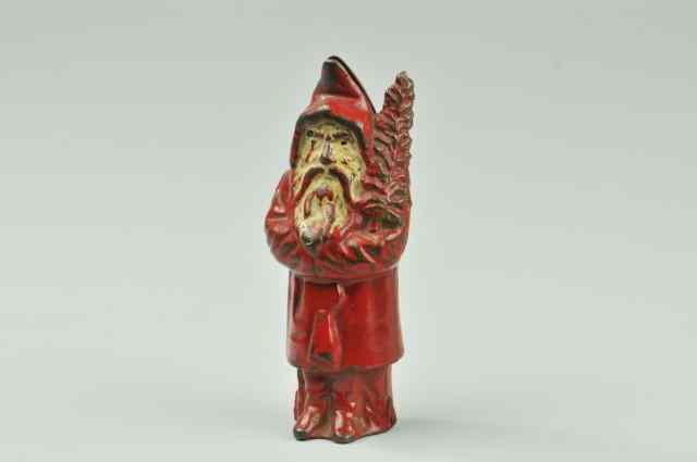 Appraisal: SANTA CLAUS STILL BANK Wing cast iron wearing red hooded