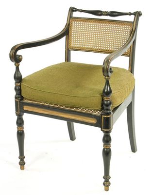 Appraisal: An early th century open armchair later ebonised and parcel-gilt