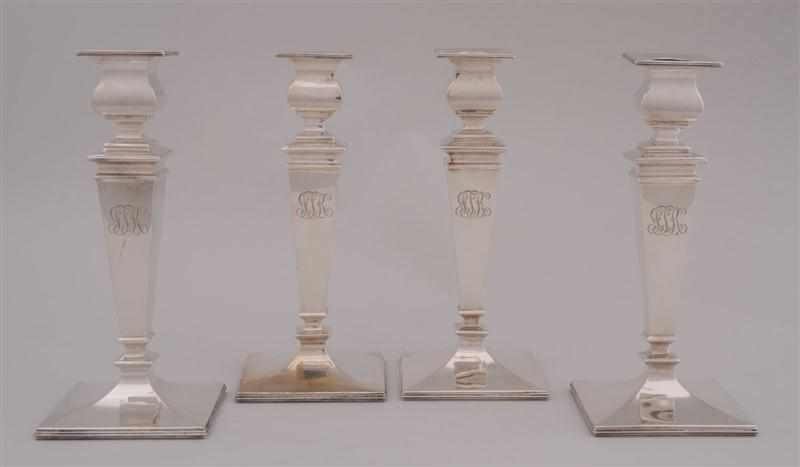 Appraisal: SET OF FOUR ROGER WILLIAMS SILVER CO MONOGRAMMED SILVER TABLE