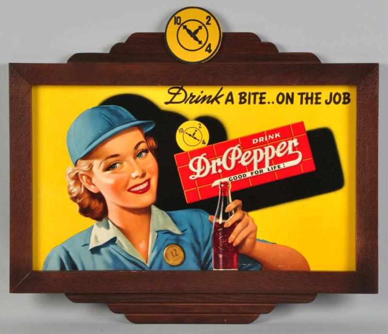 Appraisal: Cardboard Dr Pepper Horizontal Poster s Complete with beautiful reproduction