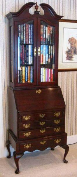 Appraisal: Ethan Allen Diminutive Secretary Bookcase nice broken arch pediment with