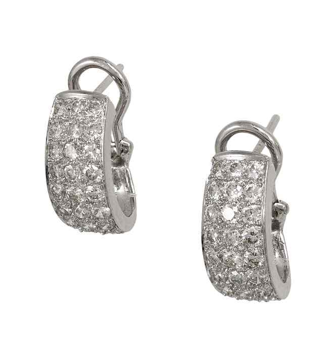 Appraisal: K DIAMOND EARRINGS K white gold earrings contain round brilliant