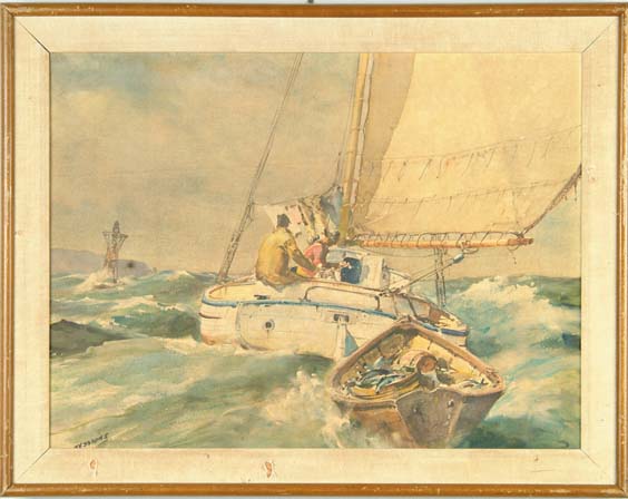 Appraisal: JAMES MILTON SESSIONS American - OUTWARD BOUND Print of two