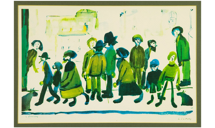 Appraisal: L S Lowry Limited Edition Signed Print People Standing About