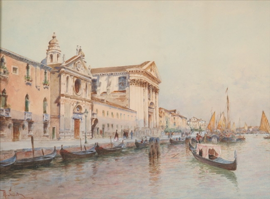 Appraisal: RAFAEL SENET Spanish b VENETIAN SCENE signed lower left Watercolor