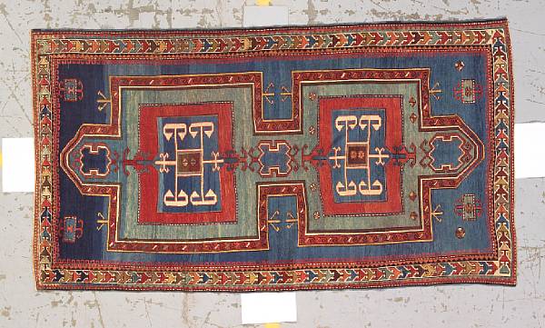 Appraisal: A Kazak rug Caucasus late th century size approximately ft