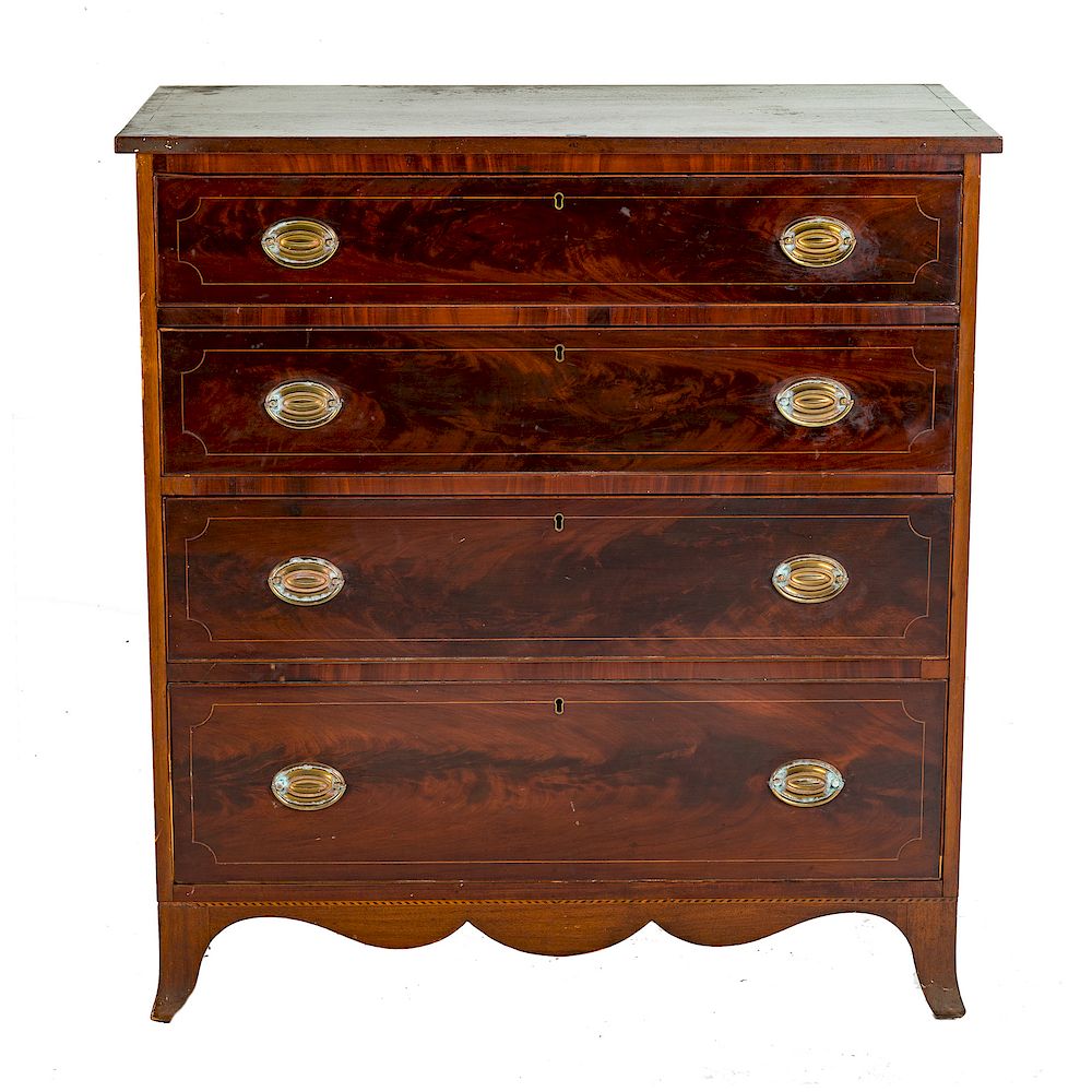 Appraisal: Federal Mahogany Chest of Drawers Baltimore circa stringer inlaid top