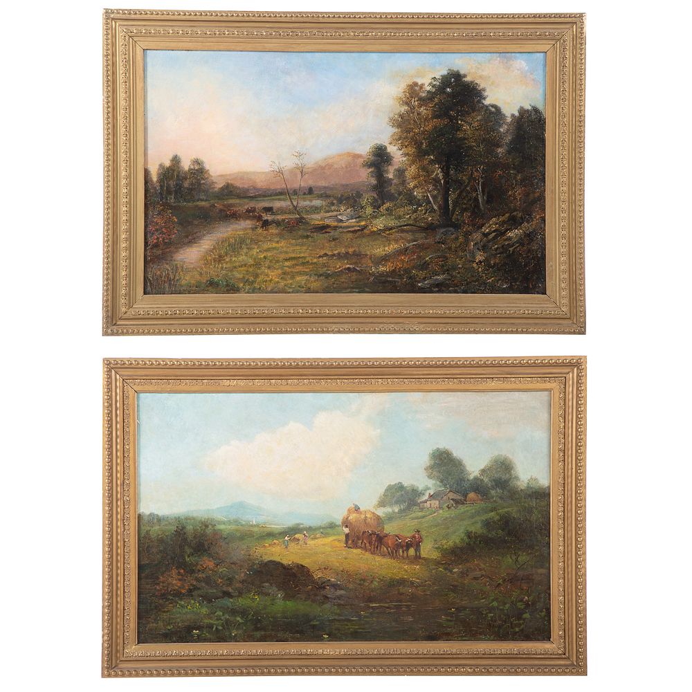 Appraisal: British School c Pair of Landscapes oils Oils on canvas