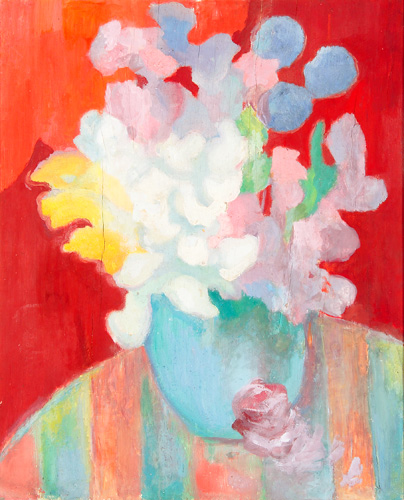 Appraisal: Maurice Prou French - Flowers on the Table oil on