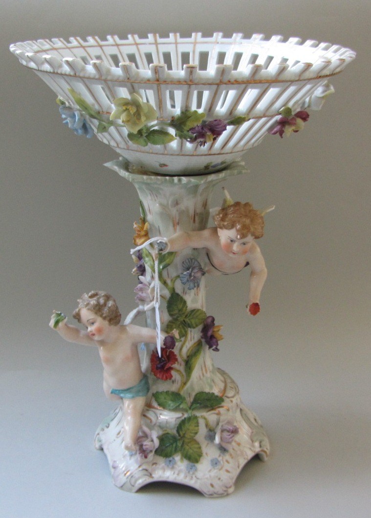 Appraisal: A late th century Potschappel porcelain centre piece mark for