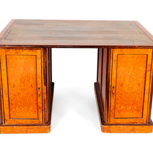 Appraisal: A Yew Wood Campaign Partners Desk th Century height x