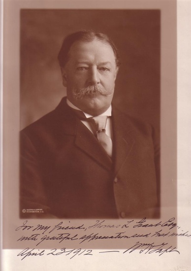 Appraisal: TAFT WILLIAM HOWARD Photograph Signed dated and Inscribed as President