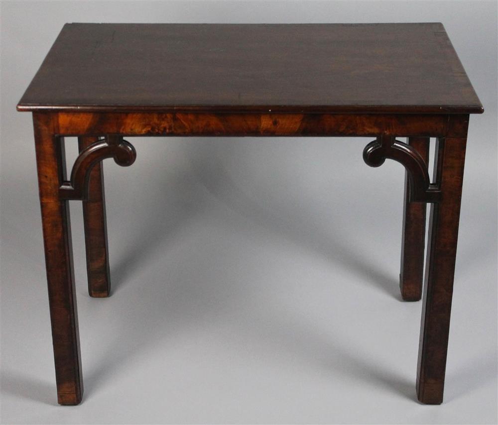 Appraisal: GEORGIAN STYLE MAHOGANY TABLE having a rectangular crossbanded top with