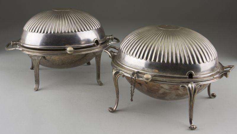 Appraisal: Two English Silverplate Breakfast Servers both circa of similar design