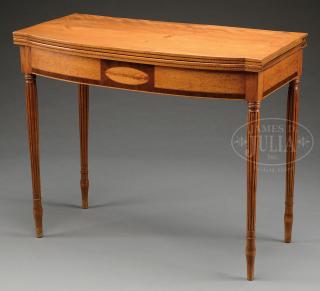 Appraisal: SHERATON BIRDS EYE MAPLE AND MAHOGANY GAMES TABLE SHERATON BIRDS