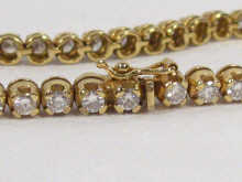 Appraisal: An carat gold diamond set line bracelet estimated diamond content