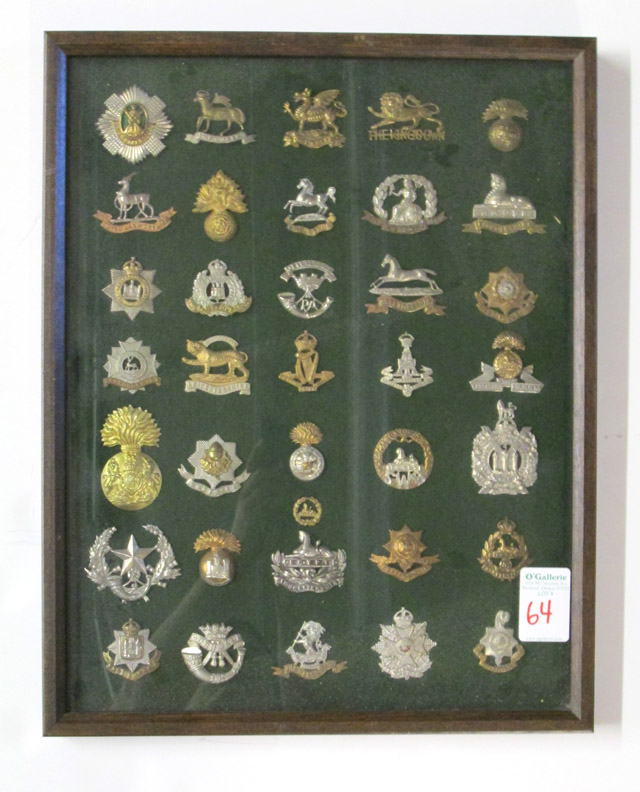 Appraisal: COLLECTION OF THIRTY FIVE BRITISH INFANTRY CAP BADGES including The