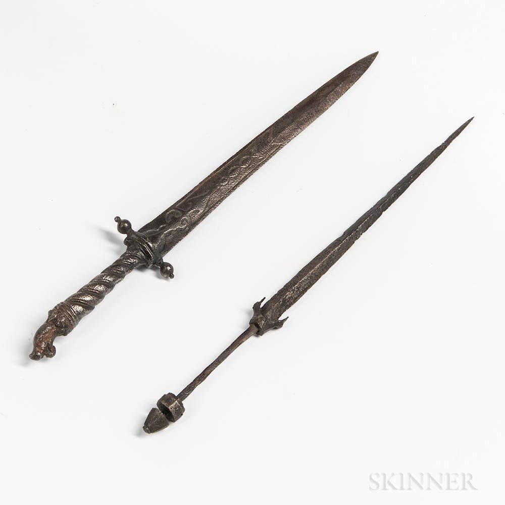 Appraisal: Two Medieval German Daggers Two Medieval German Daggers c mid