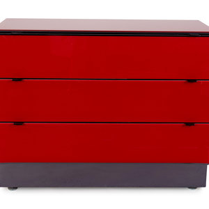 Appraisal: A Contemporary Red-Painted Glass Chest of Drawers ELLO CHICAGO Height