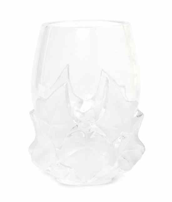 Appraisal: A Lalique Molded and Frosted Glass Hedera Vase of ovoid