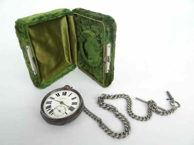 Appraisal: Early pocket watch with chain signed ''WT Chattaway high St