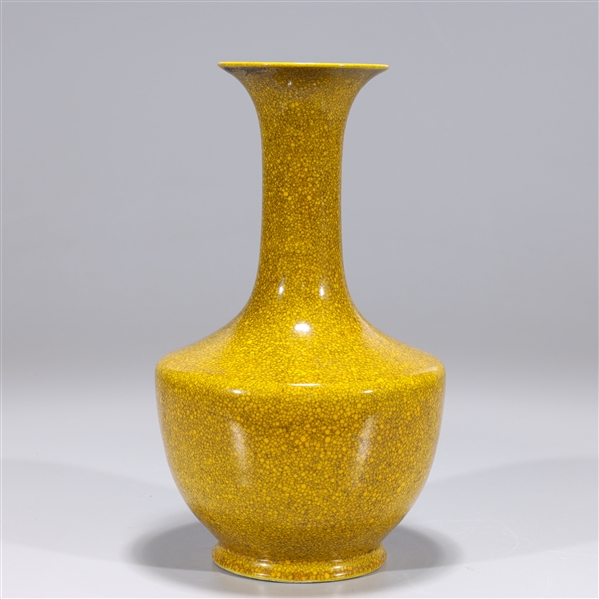 Appraisal: Chinese yellow crackle glazed porcelain vase overall good condition H