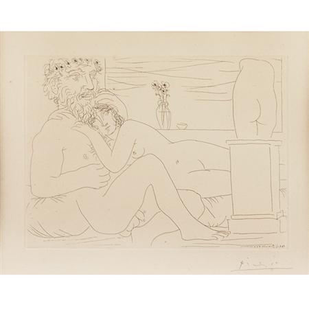 Appraisal: Pablo Picasso LE REPOS DU SCULPTEUR Etching Estimate -