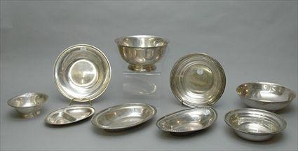 Appraisal: Six American Sterling Bowls together with Two Bread Trays and