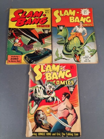 Appraisal: Slam-Bang Comics Nos Ungraded unrestored Most of these comics have