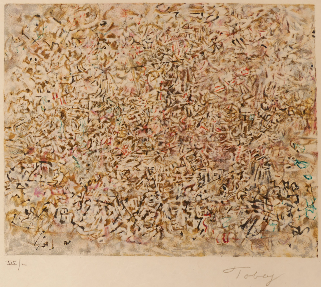 Appraisal: Mark Tobey - Washington ''Crowded City'' Lithograph on Japon Nacre