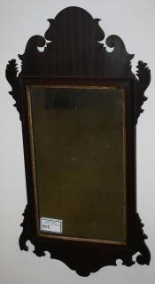 Appraisal: Th C Chippendale Mahogany Mirror th century shaped Chippendale mahogany