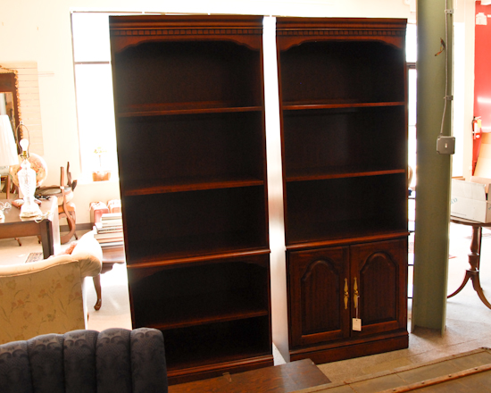 Appraisal: Pair Mahogany Shelving Units One with Four Shelves the Other