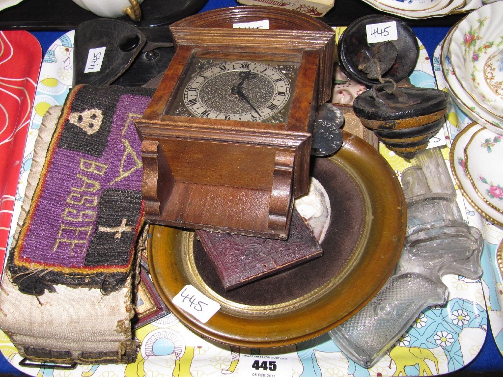 Appraisal: Tray lot of miscellaneous to include carved cameo plaque 'Gun'