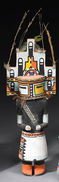 Appraisal: Property of various owners Depicting Hemis kachina with diagnostic stepped