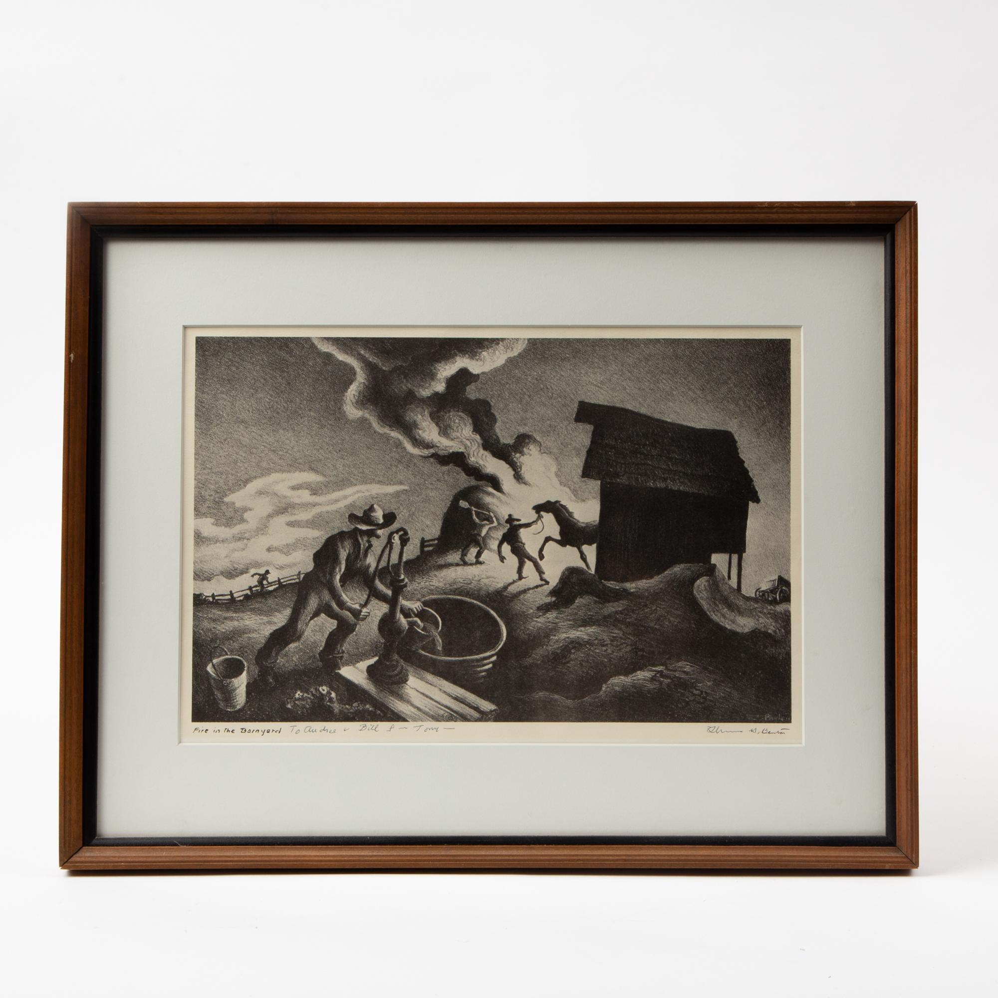 Appraisal: THOMAS HART BENTON - OFFSET LITHOGRAPH WITH INSCRIPTION Thomas Hart