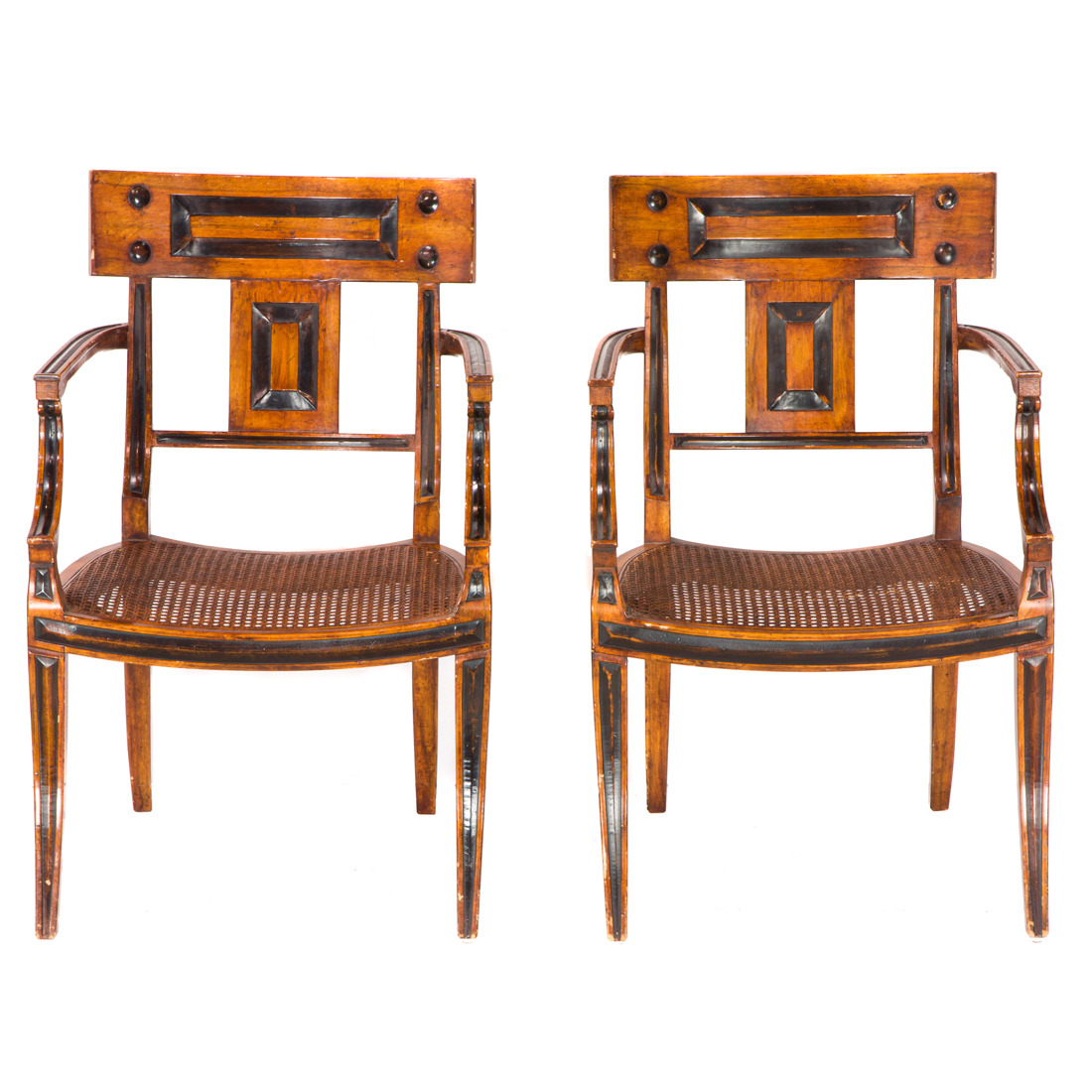 Appraisal: PAIR OF MICHAEL TAYLOR KLISMOS CHAIRS Pair of Michael Taylor